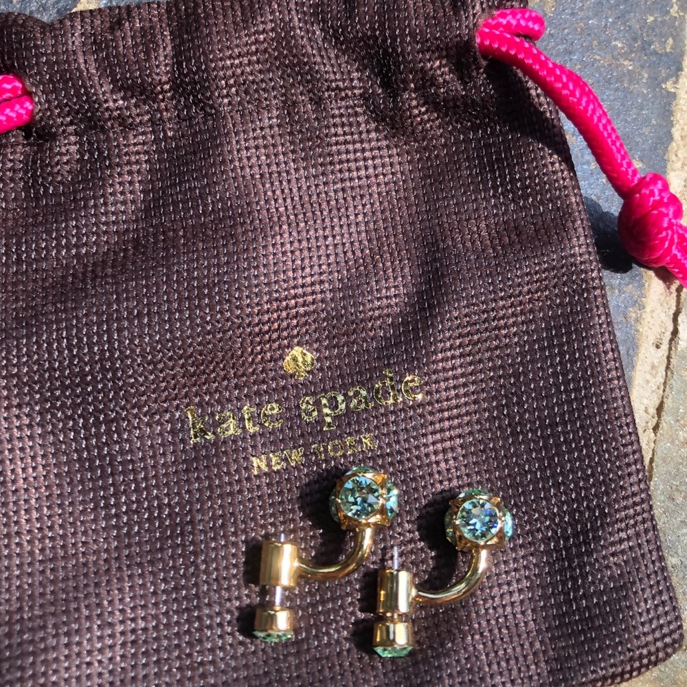 Kate Spade Gold and Green Earrings - Picture 3 of 6